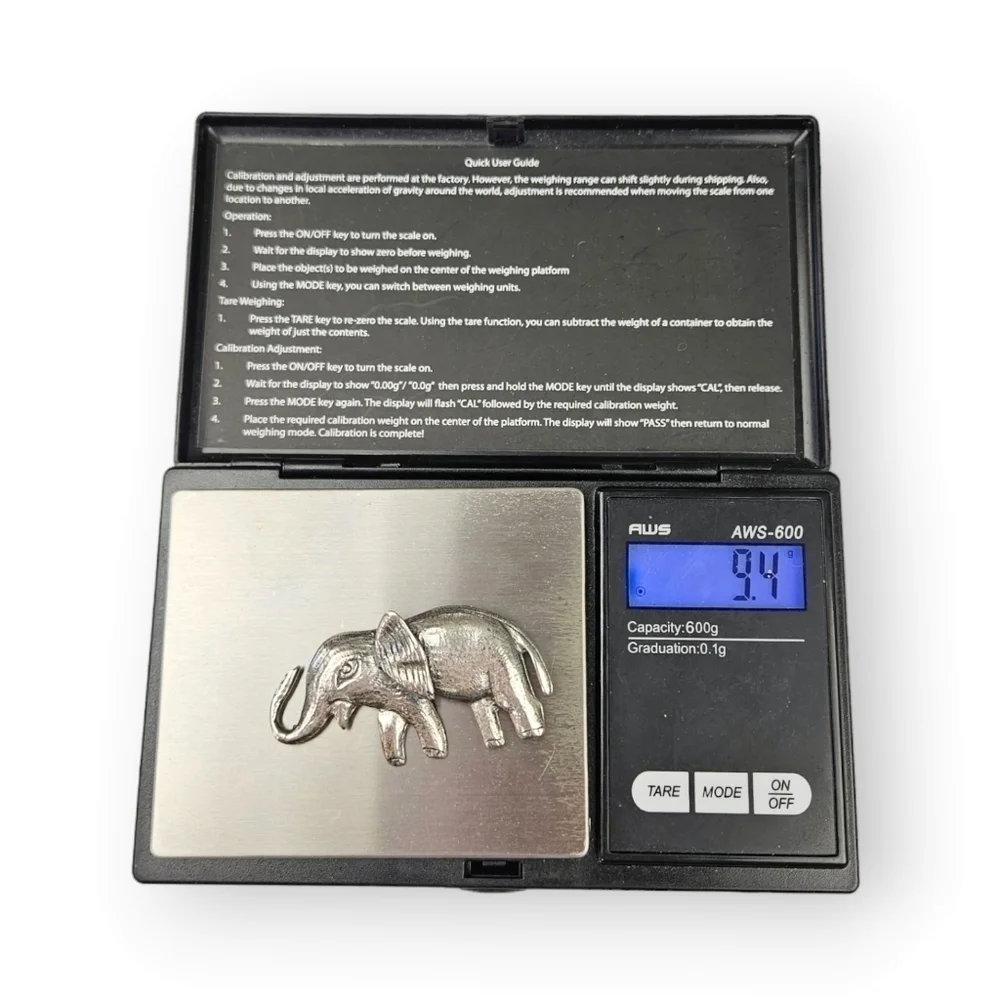Vintage Sterling Elephant Brooch Brookraft Lucky Brushed 925 Silver 1940s 2